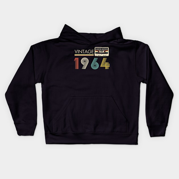 Vintage 1964 Limited Edition Cassette 60th Birthday Kids Hoodie by Kontjo